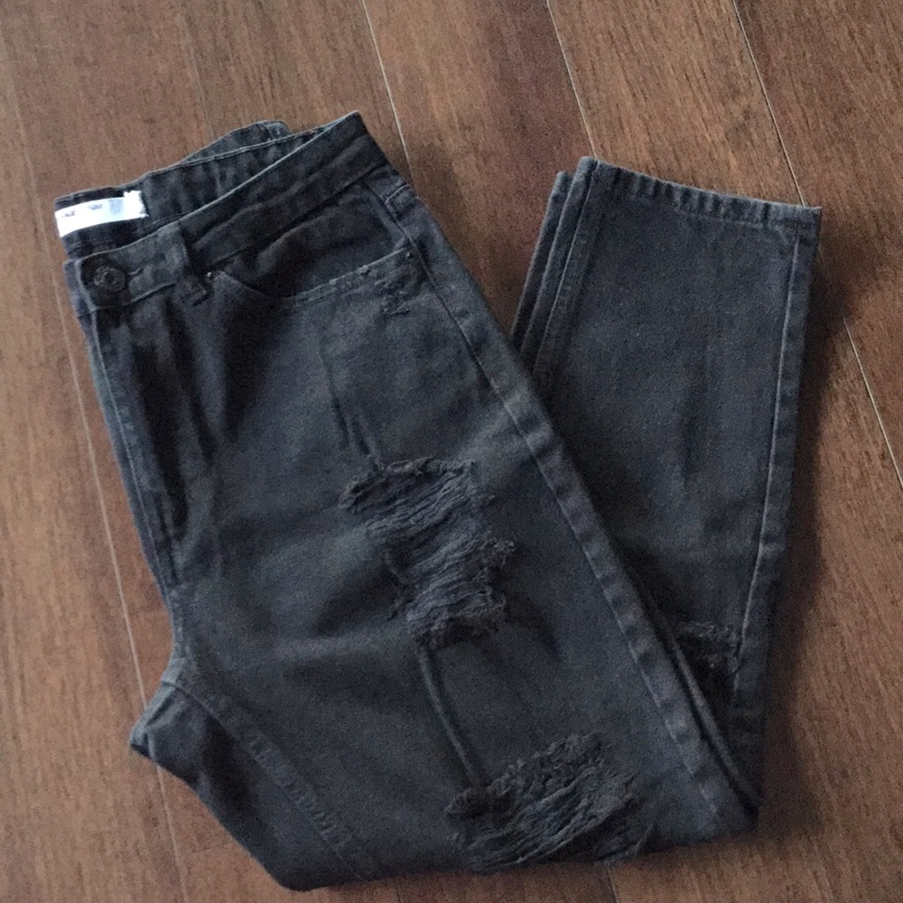 Garage Black High Rise Women Rippes Jeans